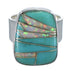 Sterling Silver Turquoise And Opal Ring Size 5 AX83334